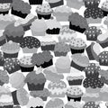 Vector illustration of a pattern of cakes.